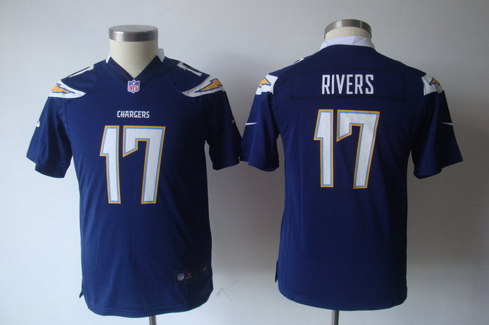 Youth Nike San Diego Chargers 17# Philip Rivers Dark Blue Jerseys