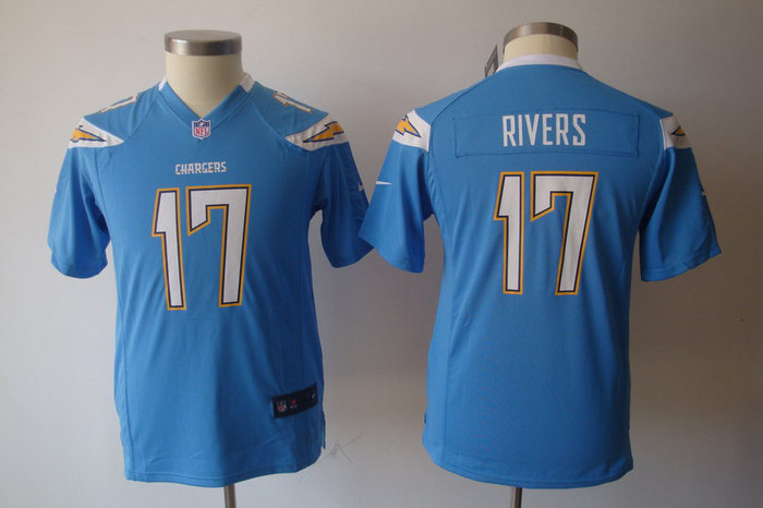 Youth Nike San Diego Chargers 17# Philip Rivers Light Blue Jerseys