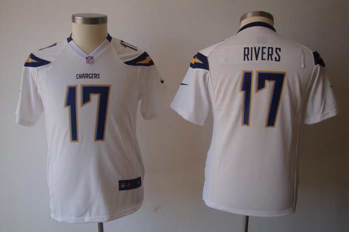 Youth Nike San Diego Chargers 17# Philip Rivers White Jerseys