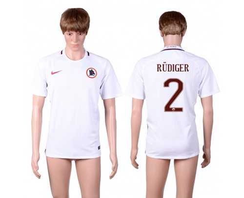 Roma #16 De Rossi Home Long Sleeves Soccer Club Jersey