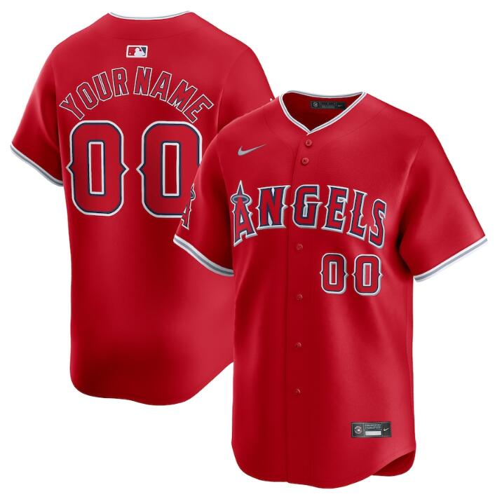 Men's Los Angeles Angels Active Player Custom Red Alternate Limited Stitched Baseball Jersey Men's Los Angeles Angels Active Player Custom Red Alternate Limited Stitched Baseball Jersey