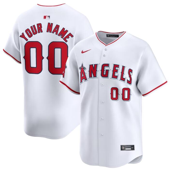 Men's Los Angeles Angels Active Player Custom White Home Limited Stitched Baseball Jersey Men's Los Angeles Angels Active Player Custom White Home Limited Stitched Baseball Jersey