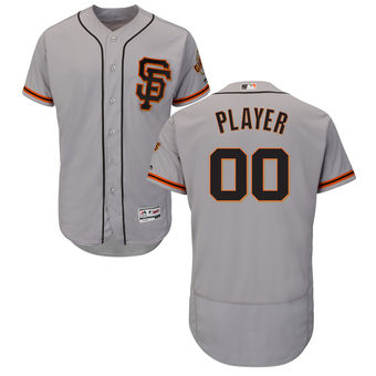 Men's San Francisco Giants Majestic Alternate Gray Flex Base Authentic Collection Custom Jersey Men's San Francisco Giants Majestic Alternate Gray Flex Base Authentic Collection Custom Jersey