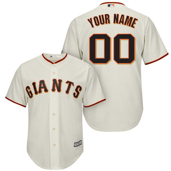 Men's San Francisco Giants Majestic Cream Cool Base Custom Jersey Men's San Francisco Giants Majestic Cream Cool Base Custom Jersey