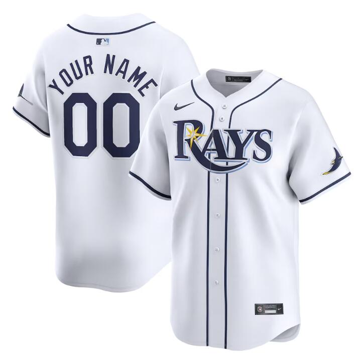 Men's Tampa Bay Rays Active Player Custom White Home Limited Stitched Baseball Jersey Men's Tampa Bay Rays Active Player Custom White Home Limited Stitched Baseball Jersey