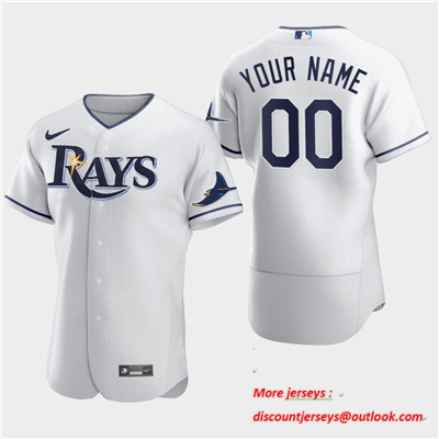 Men's Custom Tampa Bay Rays Custom Nike Flexbase White Jersey Men's Custom Tampa Bay Rays Custom Nike Flexbase White Jersey