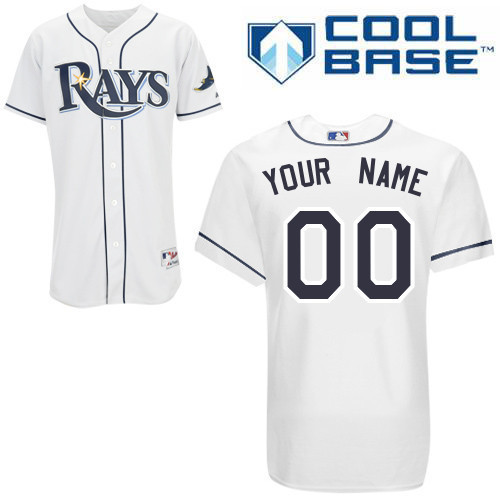 Rays White Customized Men Cool Base Jersey Rays White Customized Men Cool Base Jersey