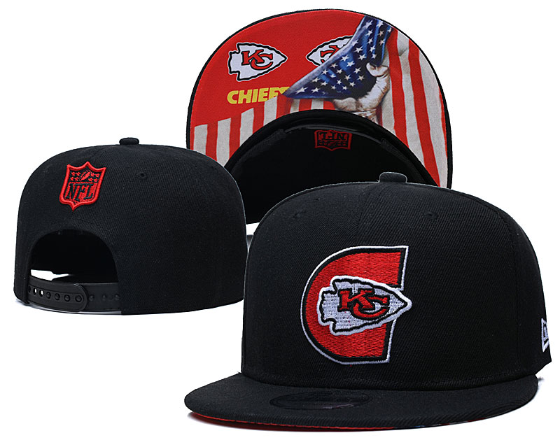 Chiefs Team Logo Black USA Flag Adjustable Hat GS Chiefs Team Logo Black USA Flag Adjustable Hat GS