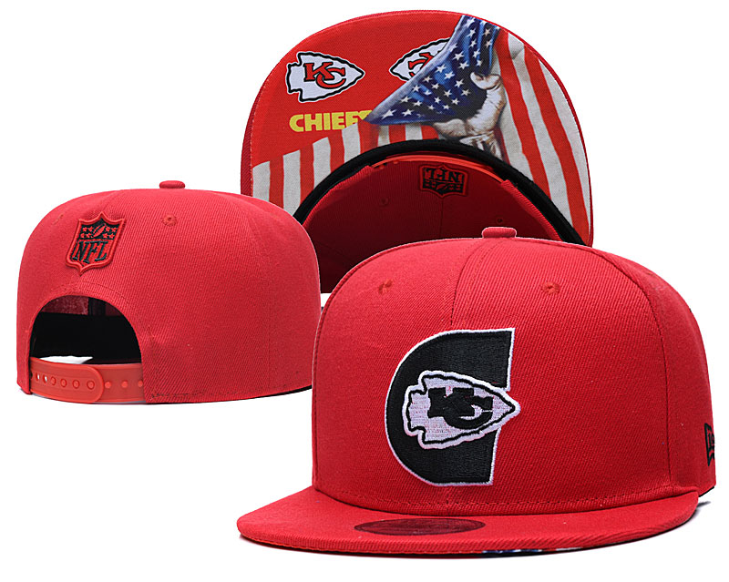 Chiefs Team Logo Red USA Flag Adjustable Hat GS Chiefs Team Logo Red USA Flag Adjustable Hat GS