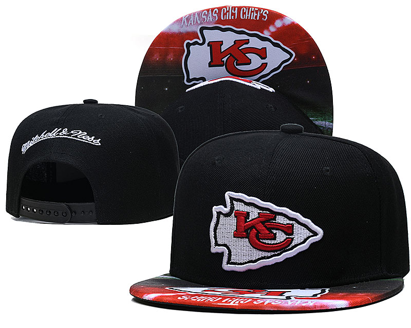 Chiefs Team Logo Black Mitchell & Ness Adjustable Hat LH Chiefs Team Logo Black Mitchell & Ness Adjustable Hat LH