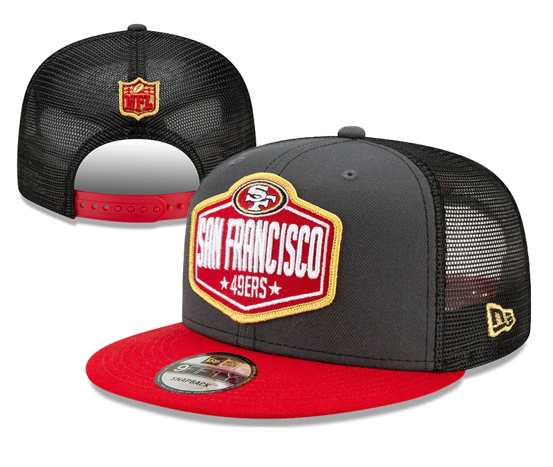 49ers Team Logo Black Red 2021 NFL Draft New Era Adjustable Hat YD 49ers Team Logo Black Red 2021 NFL Draft New Era Adjustable Hat YD