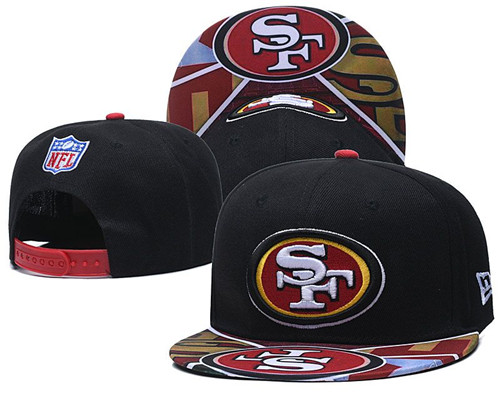 49ers Team Logo Black Adjustable Hat LH 49ers Team Logo Black Adjustable Hat LH