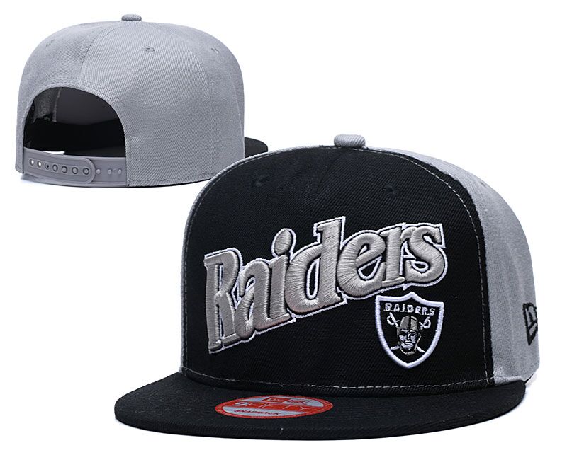 Raiders Team Logo Black Gray Adjustable Hat LT Raiders Team Logo Black Gray Adjustable Hat LT