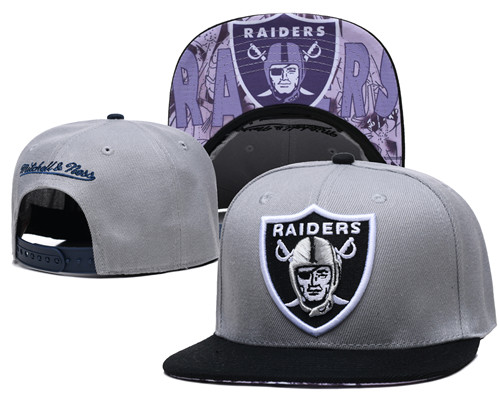 Raiders Team Logo Gray Mitchell & Ness Adjustable Hat LH Raiders Team Logo Gray Mitchell & Ness Adjustable Hat LH