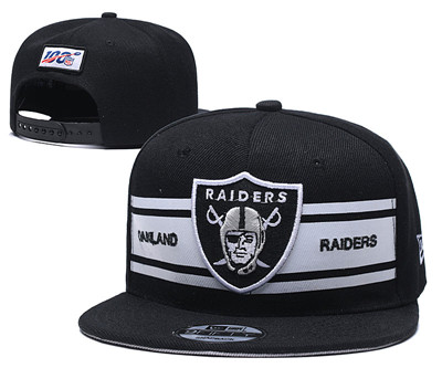 Raiders Team Logo Black 100th Season Adjustable Hat YD Raiders Team Logo Black 100th Season Adjustable Hat YD