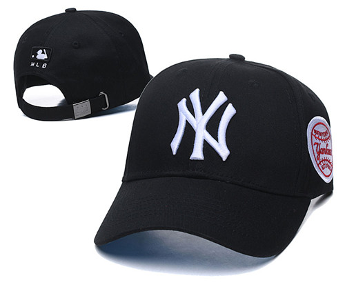 Yankees Fresh White Logo Black Peaked Adjustable Hat TX Yankees Fresh White Logo Black Peaked Adjustable Hat TX
