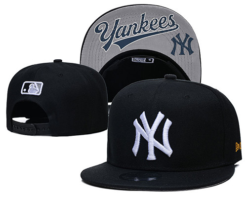 Yankees Team White Logo Black Adjustable Hat GS Yankees Team White Logo Black Adjustable Hat GS