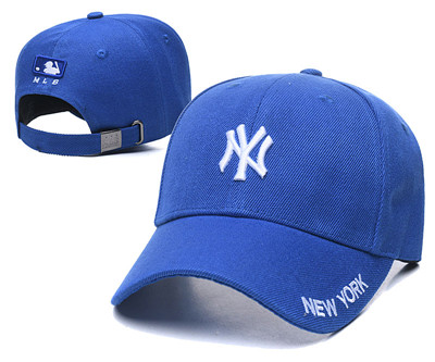 Yankees Team Logo Royal Peaked Adjustable Hat TX Yankees Team Logo Royal Peaked Adjustable Hat TX
