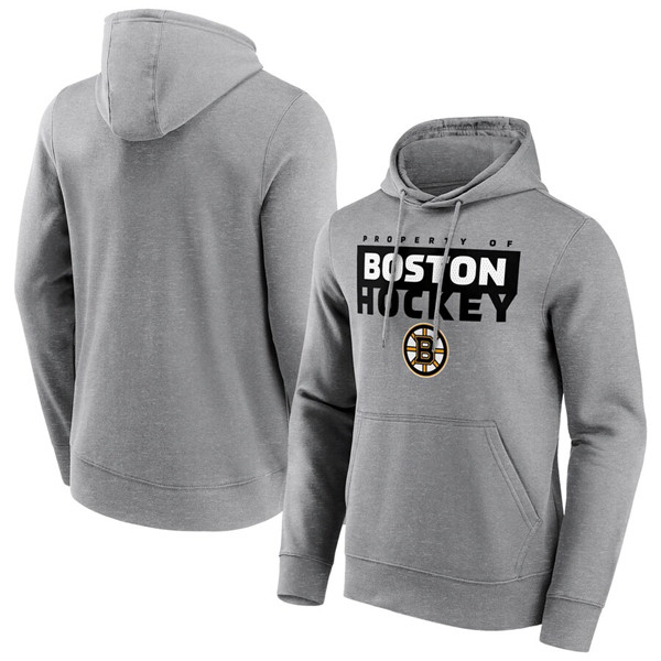 Men's Boston Bruins Gray Gain Ground Hoodie Men's Boston Bruins Gray Gain Ground Hoodie