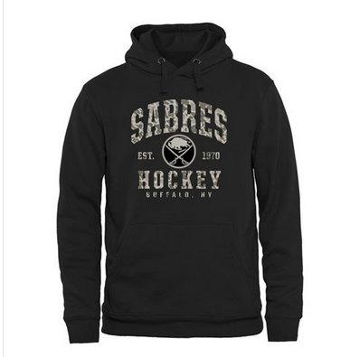 Men's Buffalo Sabres Black Camo Stack Pullover Hoodie Men's Buffalo Sabres Black Camo Stack Pullover Hoodie