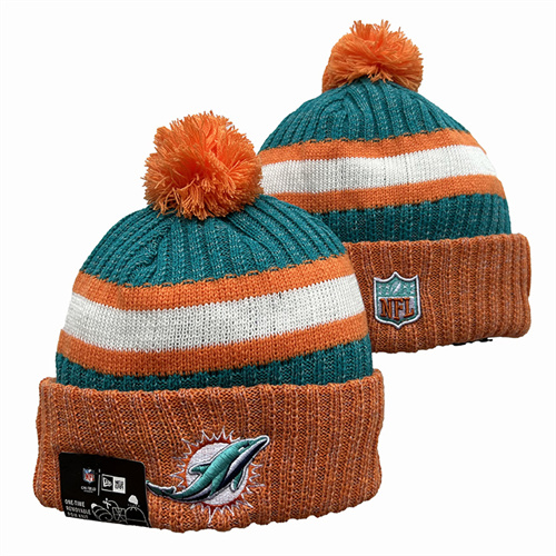 Dolphins Team Logo Pom Knit Hat YD-2 Dolphins Team Logo Pom Knit Hat YD-2