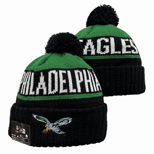 Eagles Team Logo Pom Knit Hat YD-1 Eagles Team Logo Pom Knit Hat YD-1
