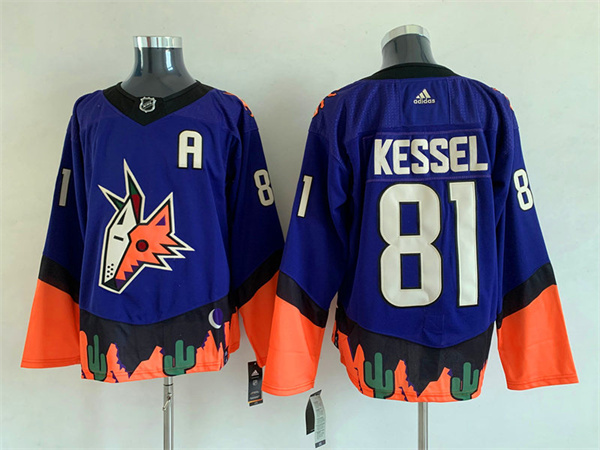 Men's Arizona Coyotes #81 Phil Kessel Purple Stitched Jersey Men's Arizona Coyotes #81 Phil Kessel Purple Stitched Jersey