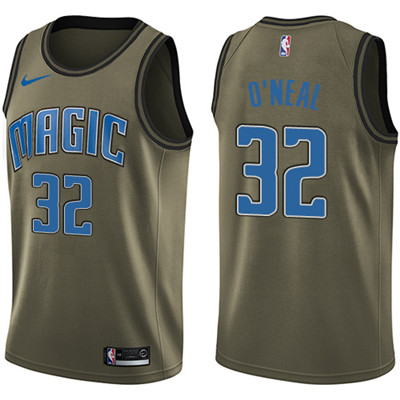 Nike Magic #32 Shaquille O'Neal Green Salute to Service Youth NBA Swingman Jersey Nike Magic #32 Shaquille O'Neal Green Salute to Service Youth NBA Swingman Jersey