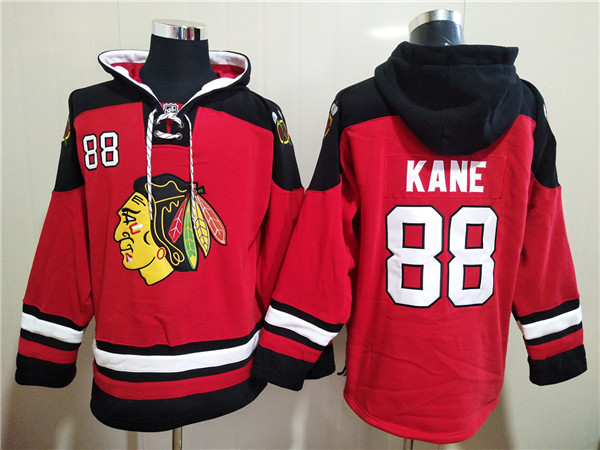 Men's Chicago Blackhawks #88 Patrick Kane Red Ageless Must-Have Lace-Up Pullover Hoodie Men's Chicago Blackhawks #88 Patrick Kane Red Ageless Must-Have Lace-Up Pullover Hoodie