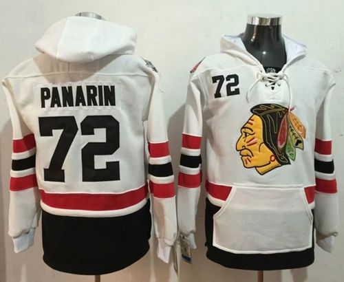 Blackhawks #72 Artemi Panarin White Name & Number Pullover NHL Hoodie Blackhawks #72 Artemi Panarin White Name & Number Pullover NHL Hoodie