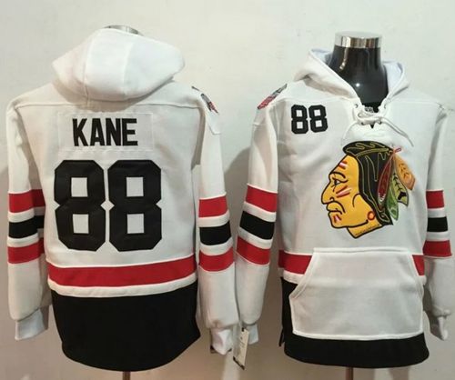 Blackhawks #88 Patrick Kane White Name & Number Pullover NHL Hoodie Blackhawks #88 Patrick Kane White Name & Number Pullover NHL Hoodie