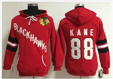 Women's NHL Blackhawks #88 Patrick Kane Red Old Time Heidi Hoodie Women's NHL Blackhawks #88 Patrick Kane Red Old Time Heidi Hoodie