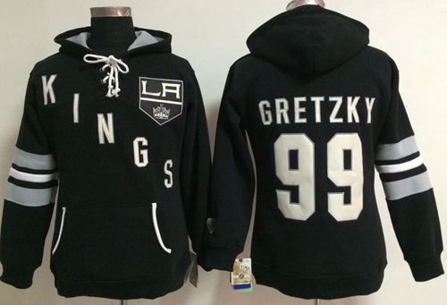 Los Angeles Kings #99 Wayne Gretzky Black Women's Old Time Heidi NHL Hoodie Los Angeles Kings #99 Wayne Gretzky Black Women's Old Time Heidi NHL Hoodie