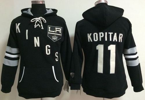 Los Angeles Kings #11 Anze Kopitar Black Women's Old Time Heidi NHL Hoodie Los Angeles Kings #11 Anze Kopitar Black Women's Old Time Heidi NHL Hoodie