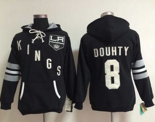 Los Angeles Kings #8 Drew Doughty Black Women's Old Time Heidi Hoodie Los Angeles Kings #8 Drew Doughty Black Women's Old Time Heidi Hoodie