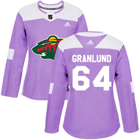 Adidas Wild #64 Mikael Granlund Purple Authentic Fights Cancer Women's Stitched NHL Jersey Adidas Wild #64 Mikael Granlund Purple Authentic Fights Cancer Women's Stitched NHL Jersey