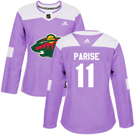 Adidas Wild #11 Zach Parise Purple Authentic Fights Cancer Women's Stitched NHL Jersey Adidas Wild #11 Zach Parise Purple Authentic Fights Cancer Women's Stitched NHL Jersey