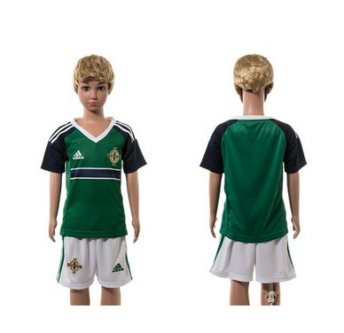 Northern Ireland Blank Green Home Kid Soccer Country Jersey