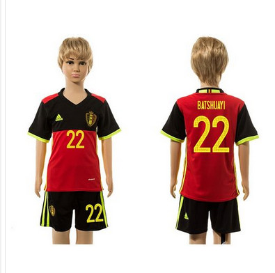 Belgium #22 Batshuayi Red Home Kid Soccer Country Jersey