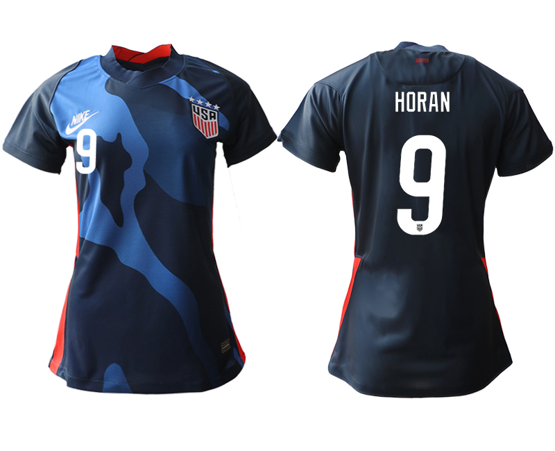 Womens USA #9 Horan Away Jersey