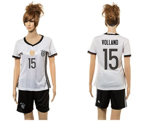 Women's Germany #15 Volland White Home Soccer Country Jersey