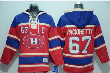 Canadiens #67 Max Pacioretty Red Sawyer Hooded Sweatshirt Stitched NHL Jersey