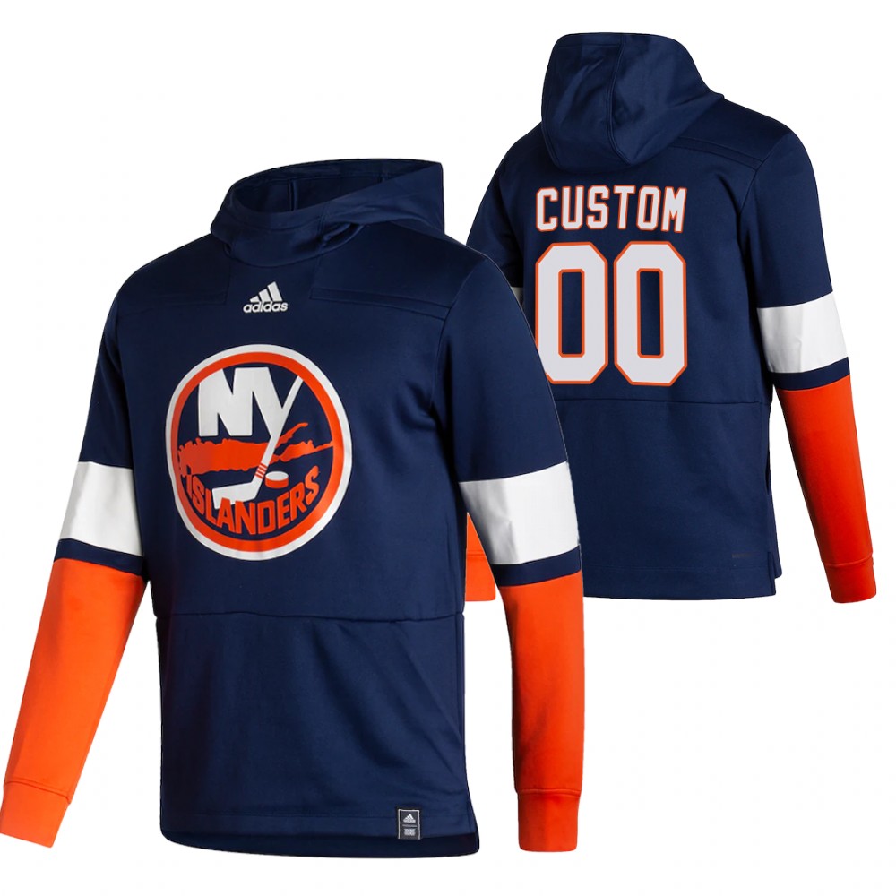 New York Islanders Custom Adidas Reverse Retro Pullover Hoodie Navy New York Islanders Custom Adidas Reverse Retro Pullover Hoodie Navy