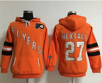 Women Philadelphia Flyers #27 Ron Hextall Orange Old Time Heidi NHL Hoodie Women Philadelphia Flyers #27 Ron Hextall Orange Old Time Heidi NHL Hoodie