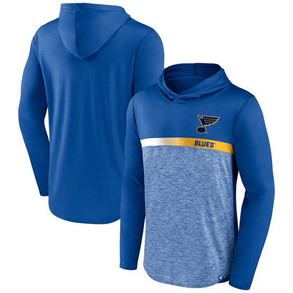 Men's St. Louis Blues Blue Podium Defender Pullover Hoodie Men's St. Louis Blues Blue Podium Defender Pullover Hoodie