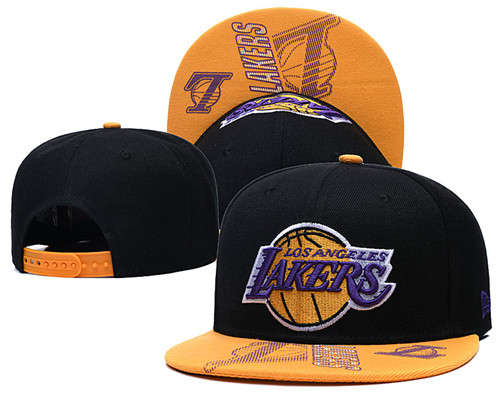 Lakers Team Logo Black Yellow Adjustable Hat GS Lakers Team Logo Black Yellow Adjustable Hat GS