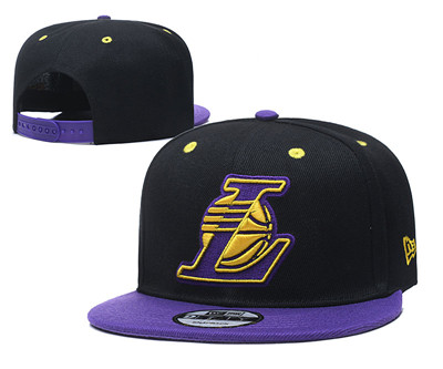 Lakers Team Big Logo Black Purple Adjustable Hat TX Lakers Team Big Logo Black Purple Adjustable Hat TX