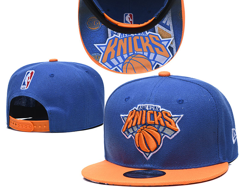 Knicks Team Logo Blue Orange Adjustable Hat TX Knicks Team Logo Blue Orange Adjustable Hat TX