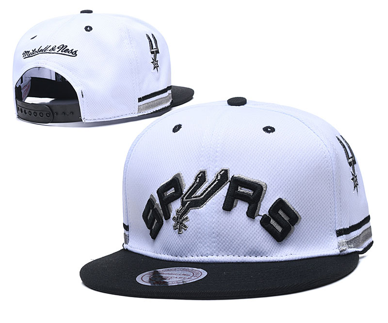 Spurs Team Logo White Black Mitchell & Ness Adjustable Hat TX Spurs Team Logo White Black Mitchell & Ness Adjustable Hat TX