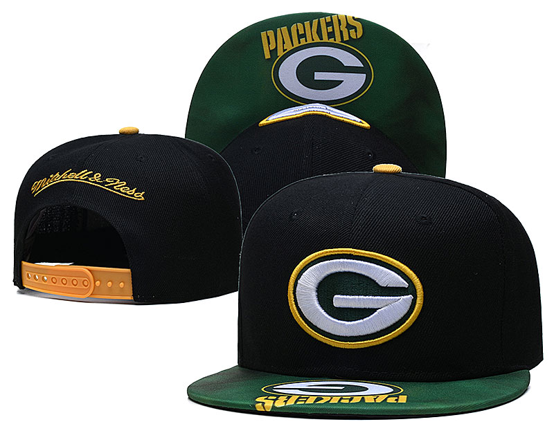 Packers Team Logo Black Mitchell & Ness Adjustable Hat LH Packers Team Logo Black Mitchell & Ness Adjustable Hat LH